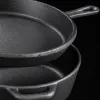 Black cast iron cookware set for home use, 3-piece set for frying, stewing and stir-frying, kitchen cookware Application Scenario